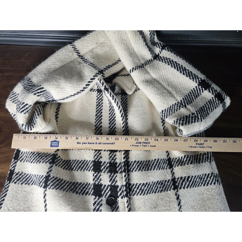Burberry White Cream Ivory Black Plaid London England Coat Womens Size 6 - Picture 8 of 11